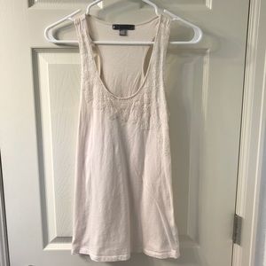 Love 21 Cream Tank Top with Beaded Design